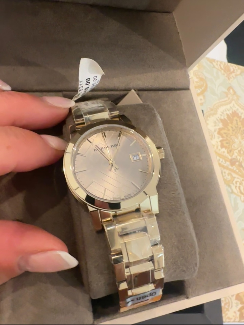 Burberry The City BU9134 Swiss Made Sapphire Crystal Gold-Tone Watch 34mm
